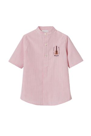 Camicia bambino ricamata in cotone rosso GUCCI KIDS | 804426XWA3M9541